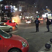 un bmw cu numere de bulgaria a luat foc in centrul capitalei
