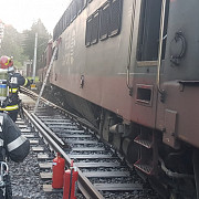 incendiu la o locomotiva a unui tren privat de calatori in gara sinaia
