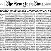 new york times si-a umplut prima pagina cu numele persoanelor ucise de covid-19
