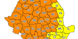 cod portocaliu de ploi si vijelii puternice in aproape toata tara valabil de astazi de la ora 14 pana maine dimineata