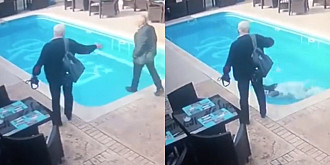 control cu peripetii un inspector anaf neatent a cazut in piscina unui restaurant din constanta
