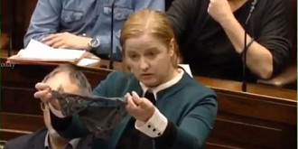 irlanda chiloti de dantela prezentanti in plenul parlamentului pentru a sublinia un caz de presupus viol care a revoltat opinia publica